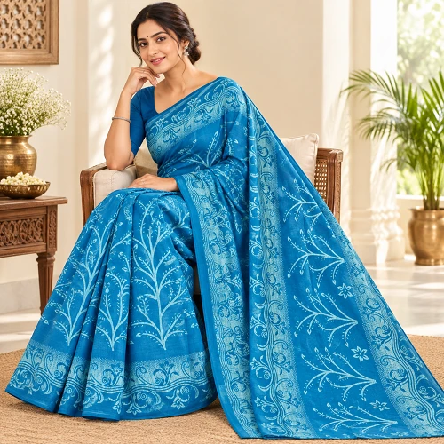printed cotton Saree