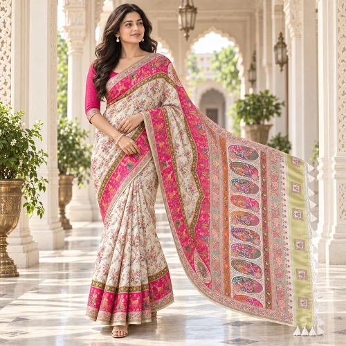 Pure Pashmina Silk Saree